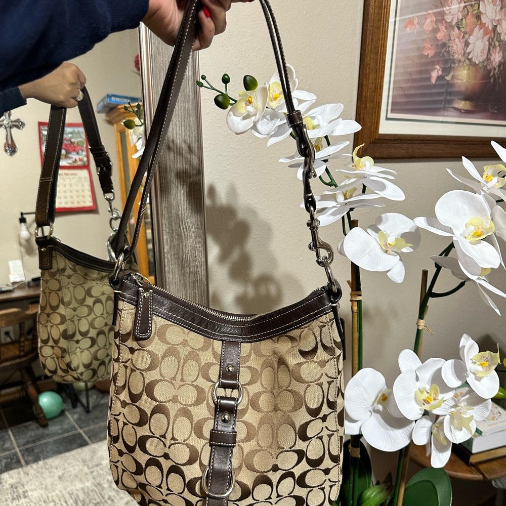 Vintage Coach Signature Brown Shoulder Bag